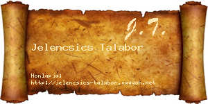 Jelencsics Talabor névjegykártya